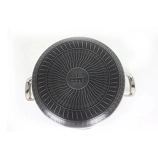 Uncoated Honeycomb Design Stainless Steel/Casserole with Glass Lid