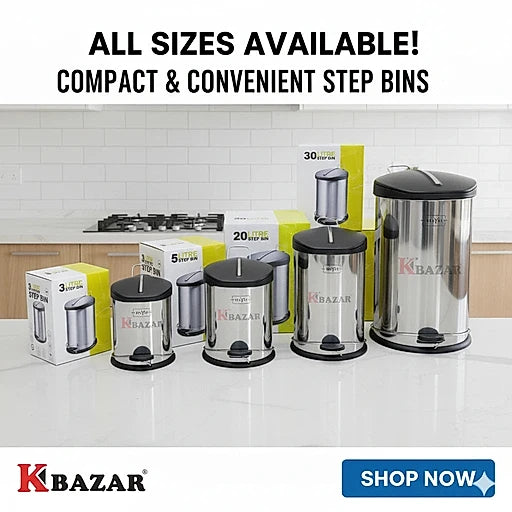 Steel step bin 3 to 30 litre – KT Bazar