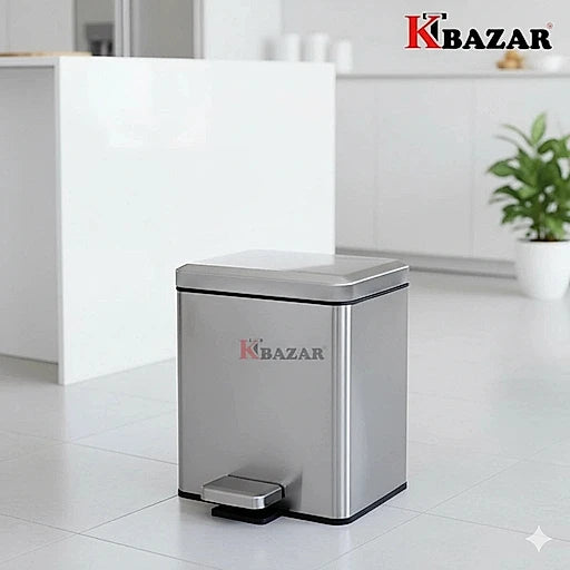 Stainless steel square hydraulic dustbin 6 litre – KT Bazar