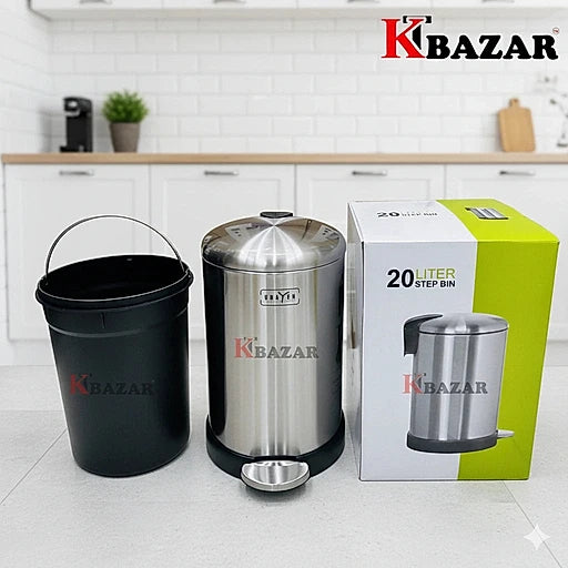 High-quality Stainless Steel Hydraulic Dustbin 20 Litre Round