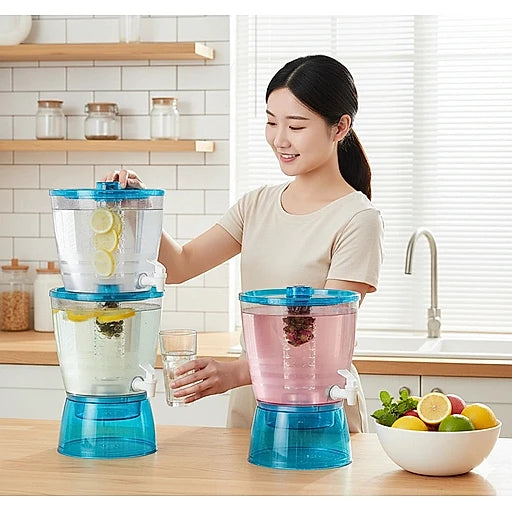 Large Capacity Double Container Juice Beverage Dispenser with Tap