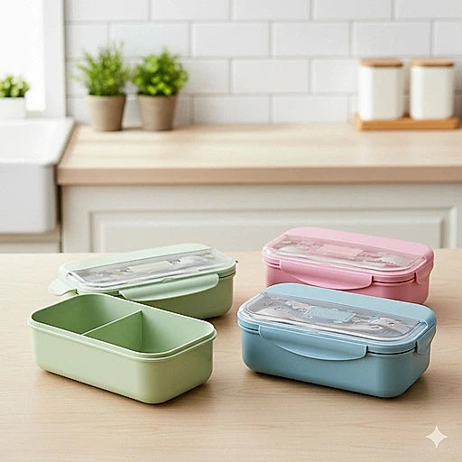 Leakproof plastic lunch box with divider – KT Bazar