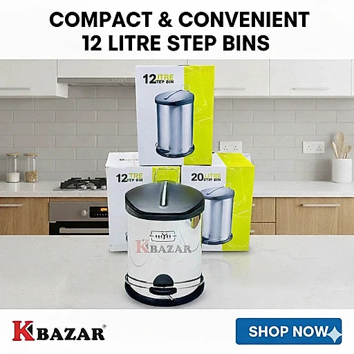 Steel step bin 3 to 30 litre – KT Bazar