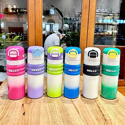 Stainless Steel Flask Water Bottle Gradient Kids Insulated Thermos Vacuum Cup Mug