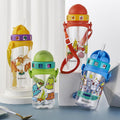 HECION Cartoon Kids Water Bottle with Straw & Carry Strap – 500ml