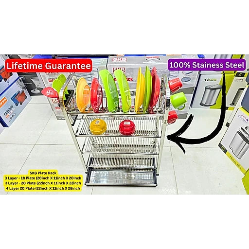 SKB stainless steel dish drying rack 3 or 4 tier – KT Bazar