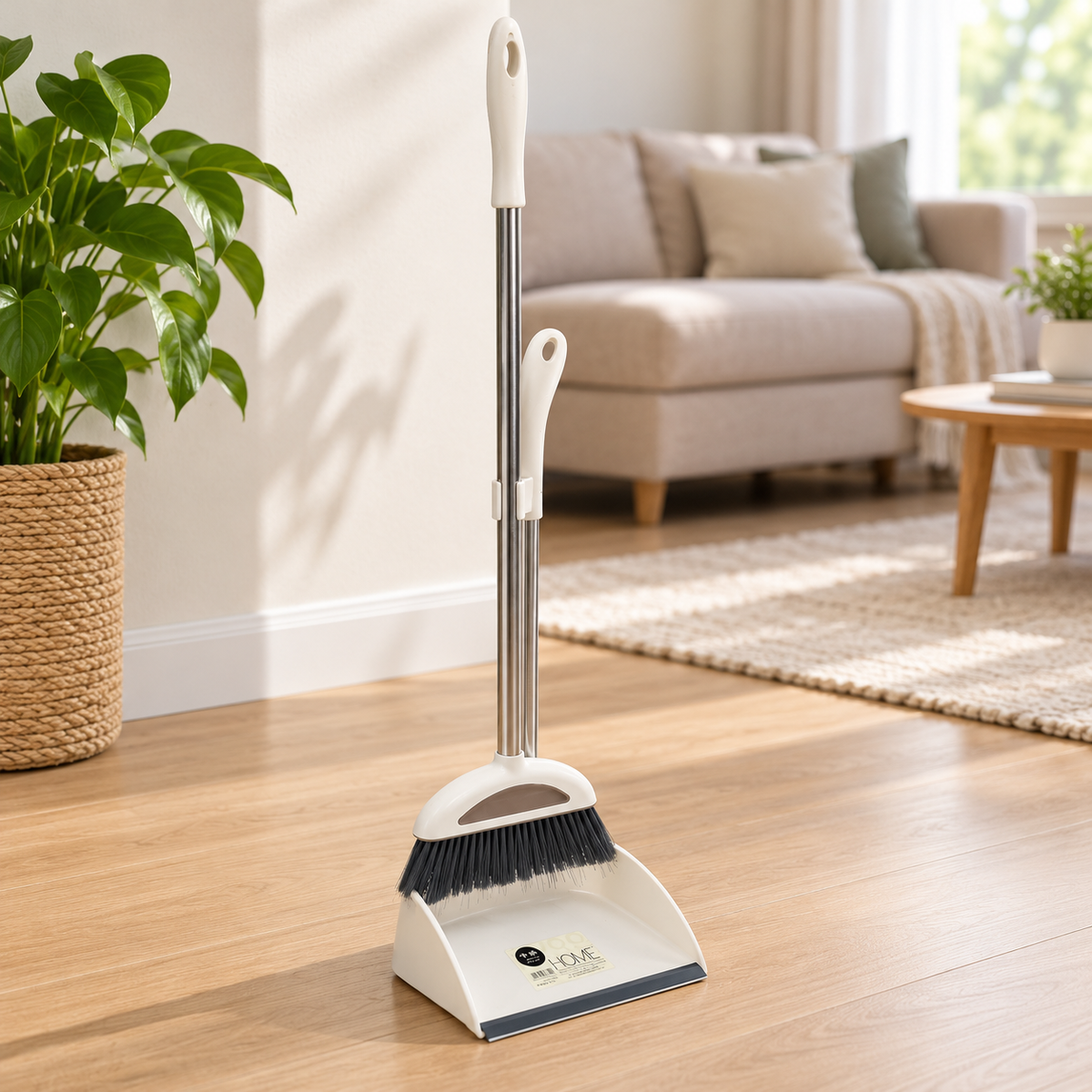 Broom & Dustpan Set Chocolate Brown ও Ivory