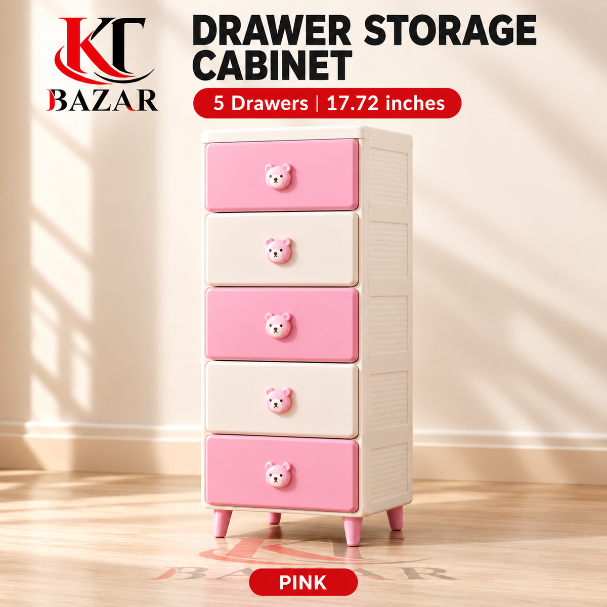 5 Drawer Storage Cabinet – Kids Clothes & Home Organizer
