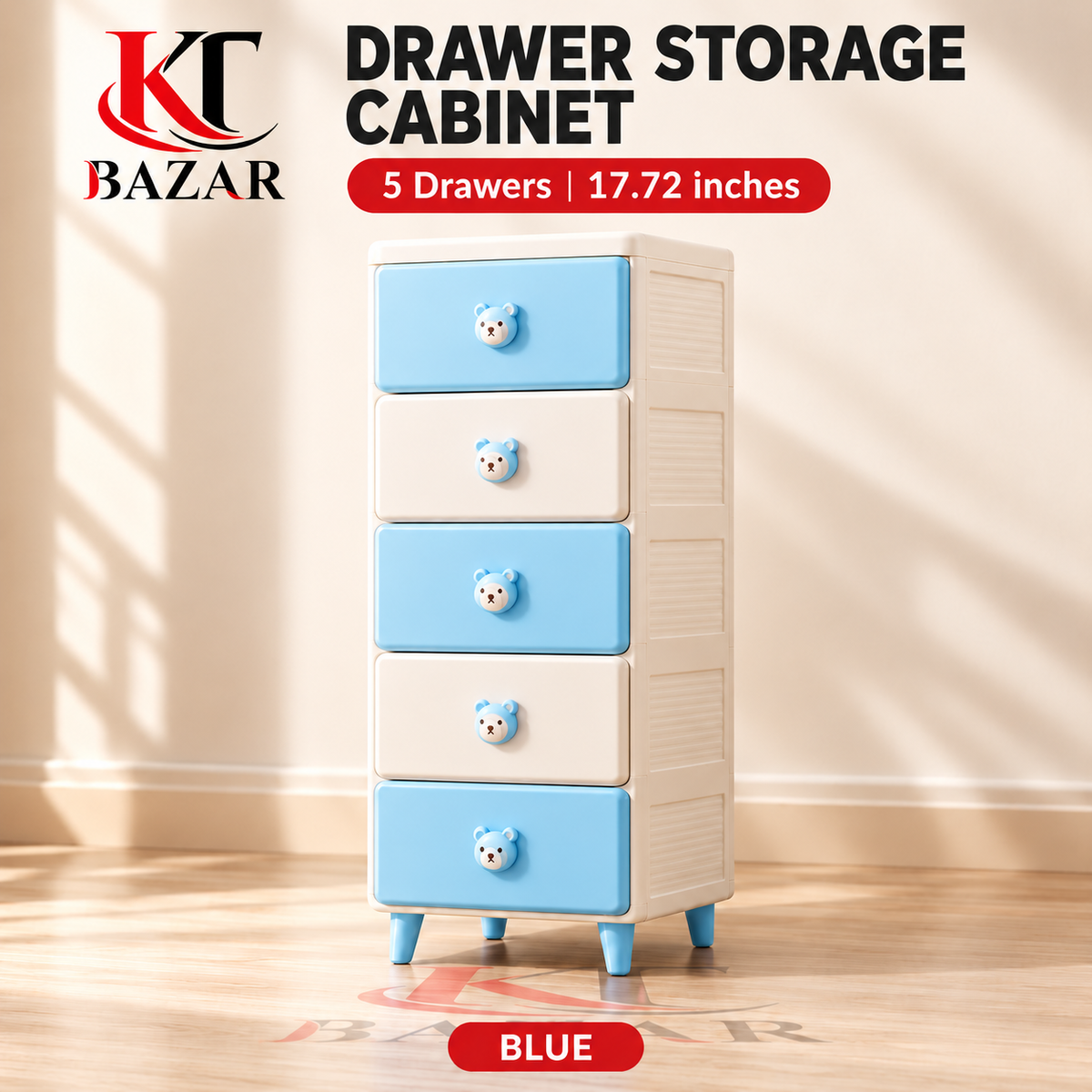 5 Drawer Storage Cabinet – Kids Clothes & Home Organizer