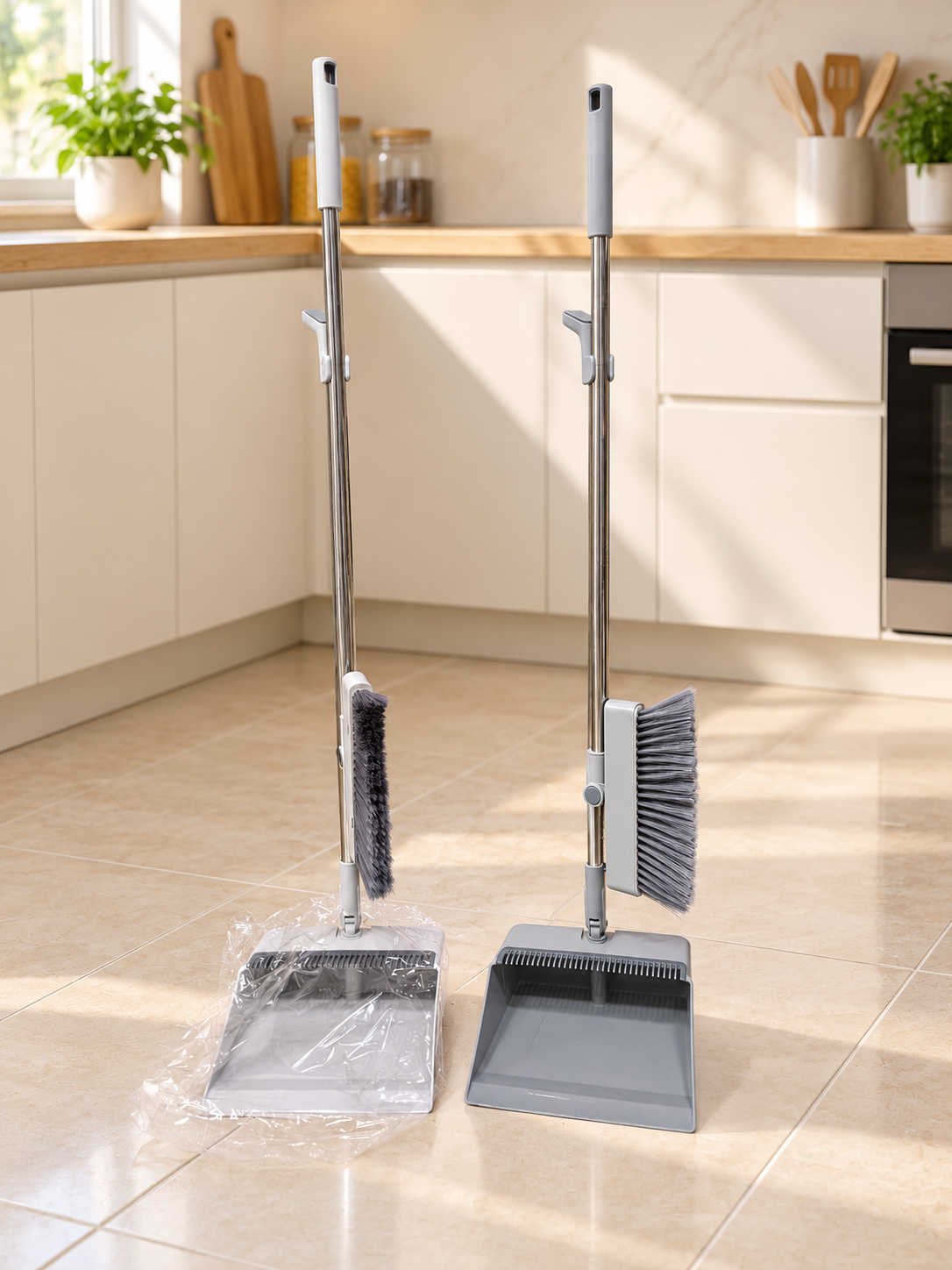 Broom & Wiper and Dustpan Set