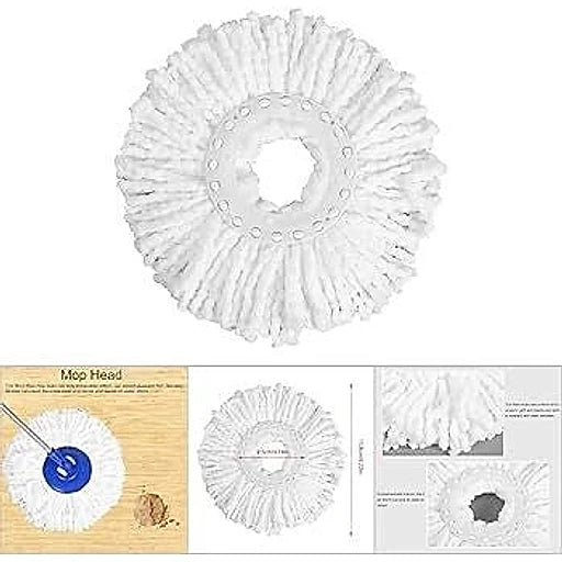 Microfiber Round Mop Head Refill | Super Absorbent Spin Mop Replacement Head