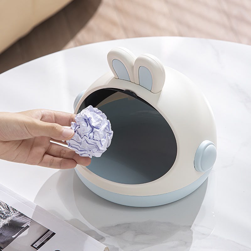 Cute Rabbit Desktop Trash Can & Storage Box | Mini Dustbin Organizer BD