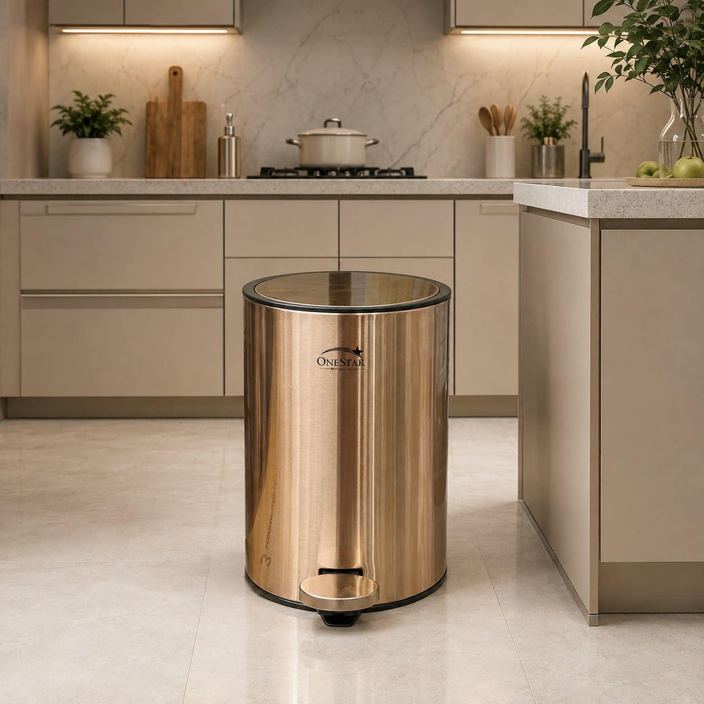 Stainless Steel Pedal Bin Round One Star