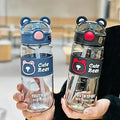 Cute Bear Youth Sport Water Bottle 550ml / 650ml – BPA Free Leak Proof Kids & Sports Bottle