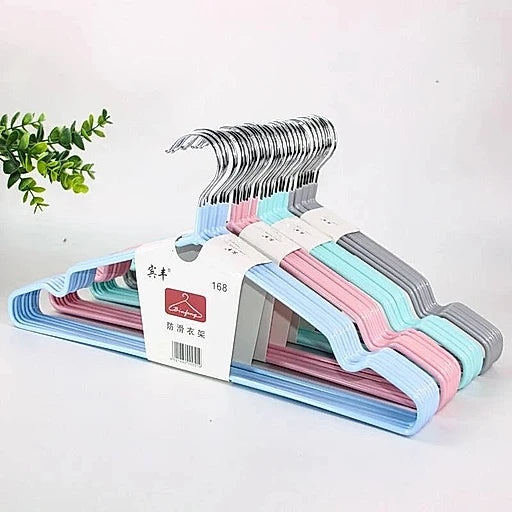 Colorful Rubber Stainless Steel Hangers 8pcs 10pcs - KT Bazar BD Shop