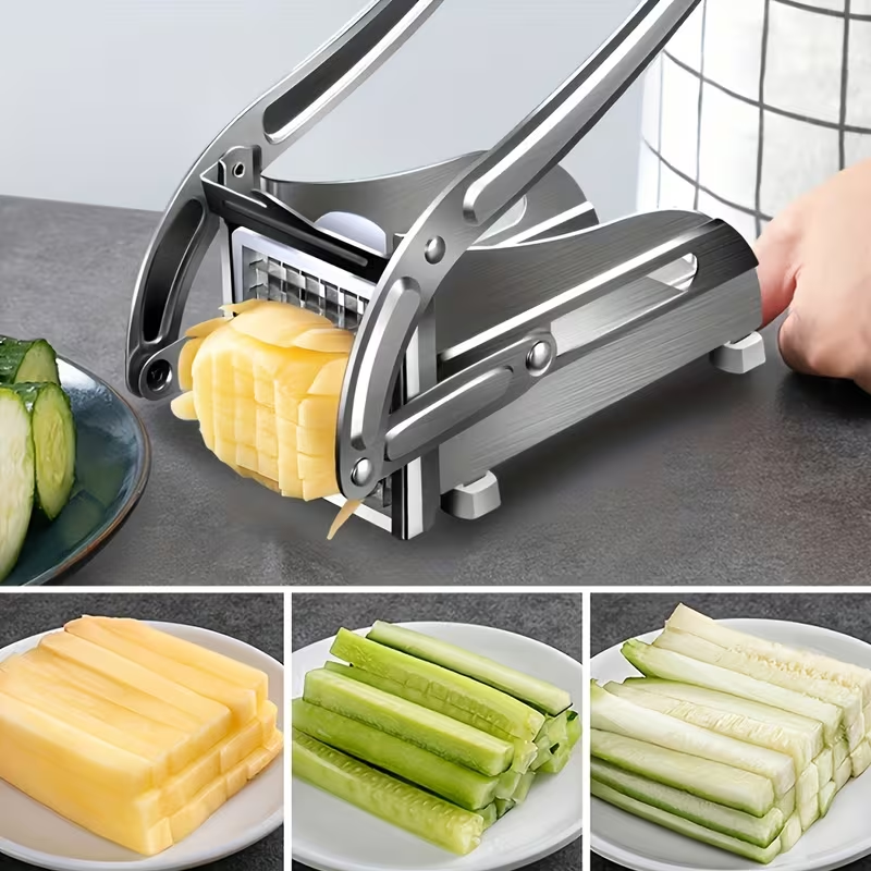 Stainless Steel Vegetable & French Fry Cutter – Potato Slicer, Onion Chopper & Multi-Purpose Food Chopper
