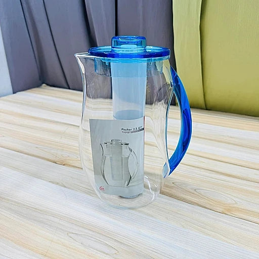 2 Liter Acrylic Fiber Water Jug with Ice Tube – Premium Clear Juice & Water Pitcher