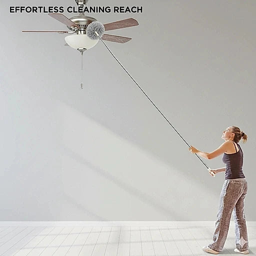 Flexible Extendable Microfiber Duster for Ceiling Fans & High Spaces – Bendable, Washable, Long Reach Cleaning Tool - KT Bazar BD Shop