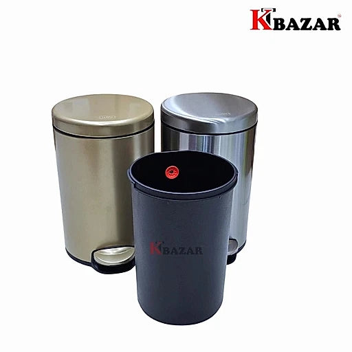 High - quality Stainless Steel Hydraulic Dustbin 6,8 Litre - KT Bazar BD Shop