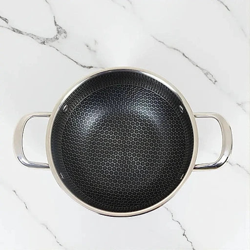 Honeycomb Design Stainless Steel Karai with Lid - KT Bazar BD Shop