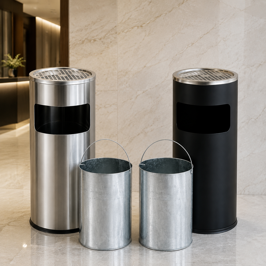 Stainless Steel Ash Tray Dustbin 30L – Office Smoke Bin