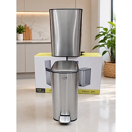 Oval -Rect. Stainless Steel Pedal Bin 12 Litre