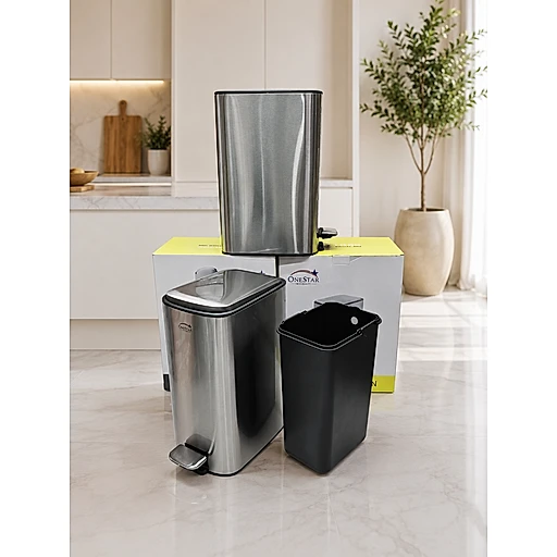 Oval -Rect. Stainless Steel Pedal Bin 12 Litre