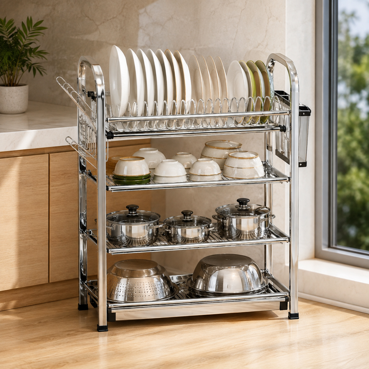 SKB Stainless Steel Dish Drying Rack (3/4 Tier)