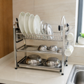 SKB Stainless Steel Dish Drying Rack (3/4 Tier) with knife set