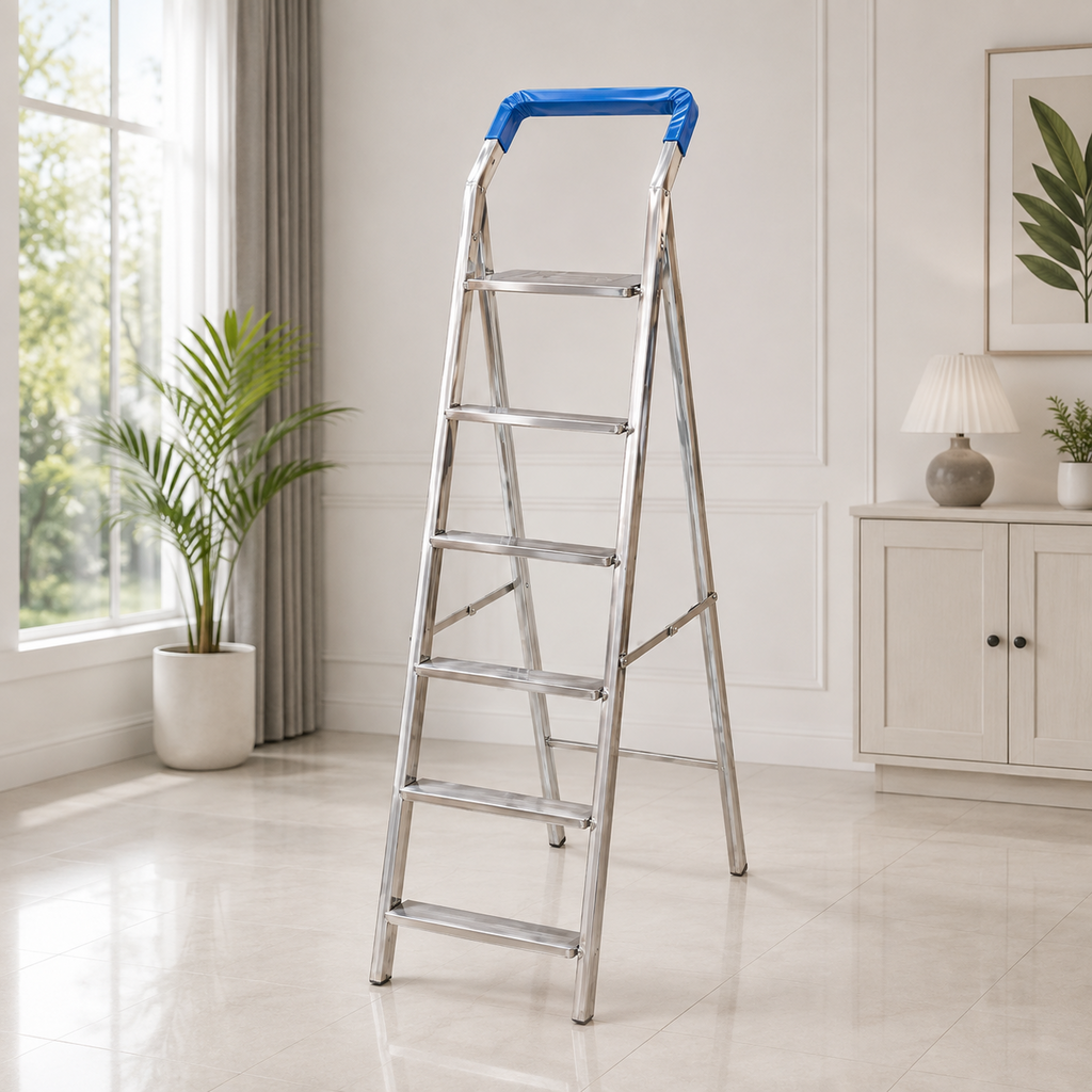 SKB Stainless Steel Folding Ladder – 5 to 8 Step