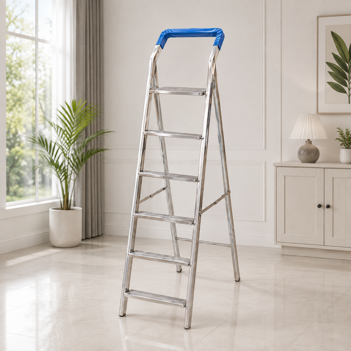 SKB Stainless Steel Folding Ladder – 5 to 8 Step