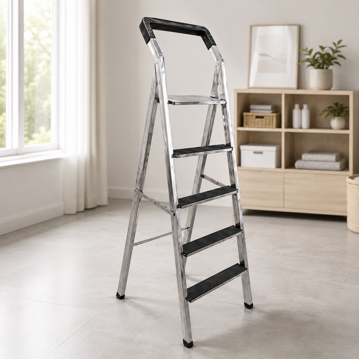 SKB Stainless Steel Folding Ladder – 5 to 8 Step