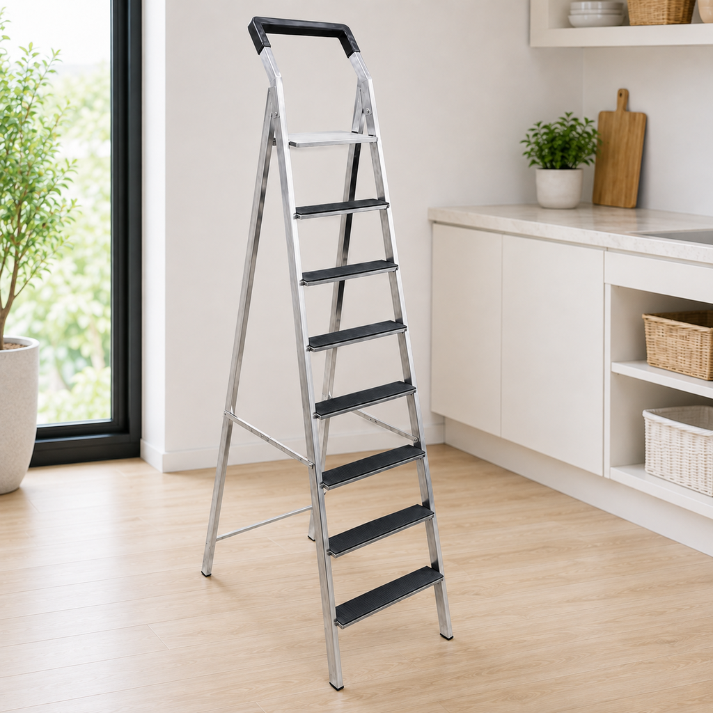 SKB Stainless Steel Folding Ladder – 5 to 8 Step