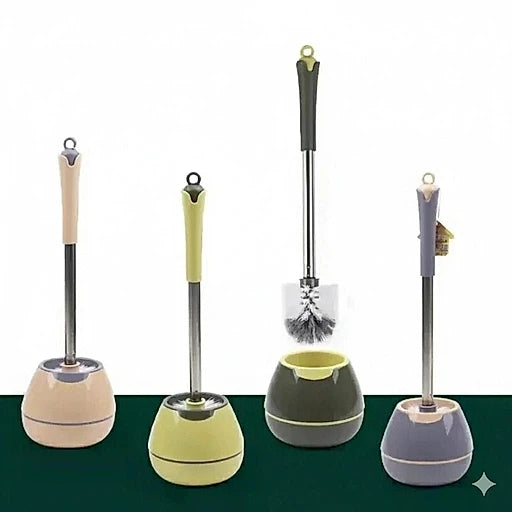Long Handle Toilet Brush Set with Base – No Dead Corner Cleaning Tool - KT Bazar BD Shop