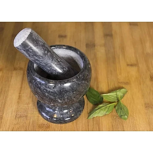 Marble Mortar & Pestle Set – Handheld Grinder for Spices, Herbs & Garlic (White, 1pc) - KT Bazar BD Shop