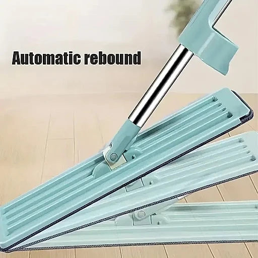 Microfiber Flat Mop Hand Free Squeeze Cleaning Floor Mop With 2 Washable Mop Pads Lazy Mop Household Cleaner Tools - KT Bazar BD Shop