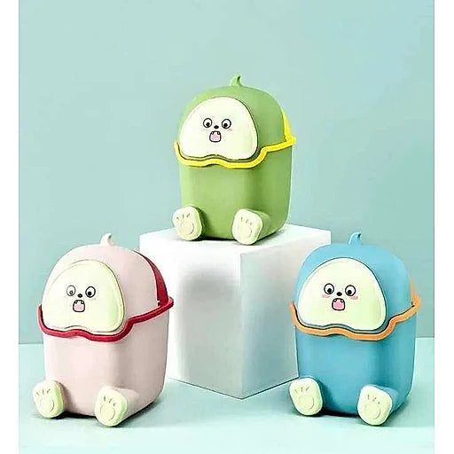 Mini Cute Tabletop Trash Bin – Stylish Small Waste Basket with Lid for Car, Bedroom & Bathroom - KT Bazar BD Shop