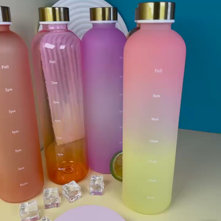 Gradient Water Bottle with Leak Proof Lid – Reusable Eco Friendly Drinking Bottle