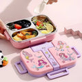Cute 3-Section Children's Lunch Box + Spoon - Leak-Proof School Lunch Box