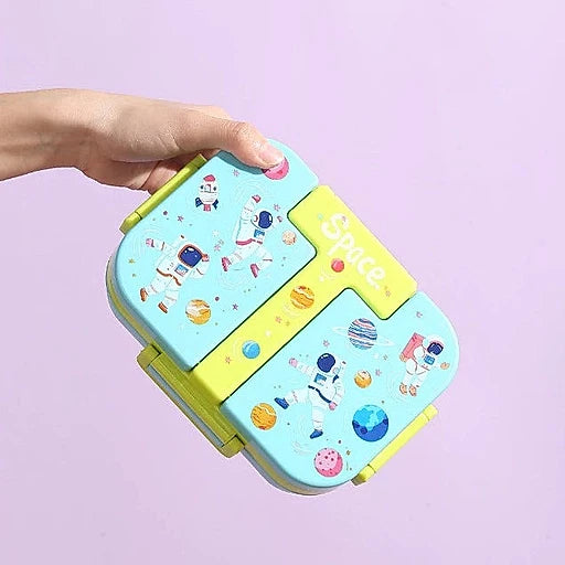 Cute 3-Section Children's Lunch Box + Spoon - Leak-Proof School Lunch Box