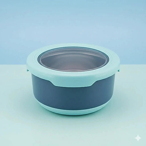Stainless Steel Bento Lunch Container – Leakproof, Sealed & Durable Round box - KT Bazar BD Shop