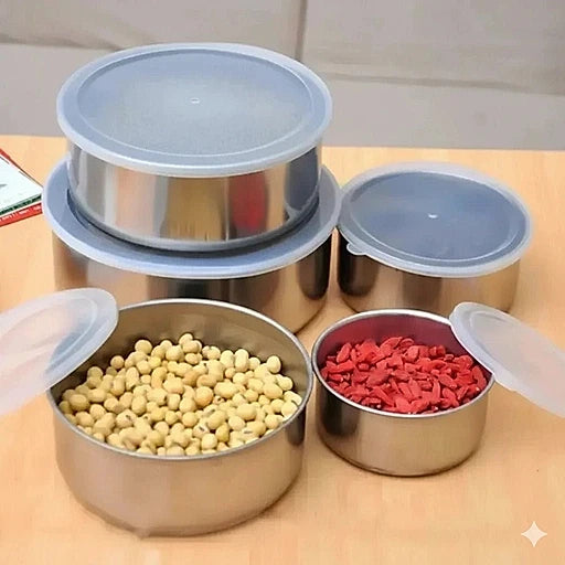 Stainless Steel Food Box 5 in 1 - KT Bazar BD Shop