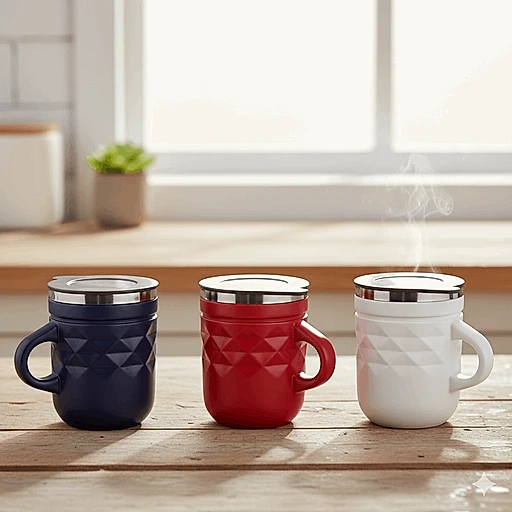 Stainless Steel Insulated Coffee Mug 400ml – Multicolor (1pc) - KT Bazar BD Shop