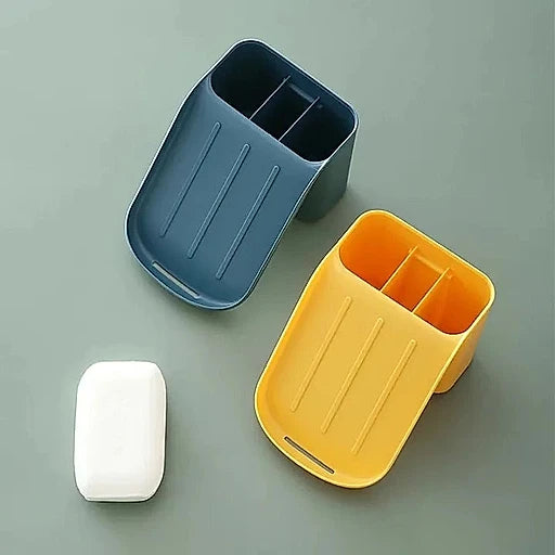 Toothbrush & Soap Storage Rack – Suction Cup Bathroom Organizer - KT Bazar BD Shop