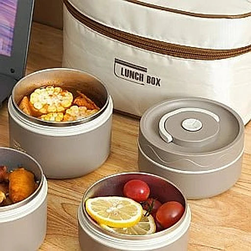 Vacuum Insulated 3 - Layer Stainless Steel Lunch Box - KT Bazar BD Shop