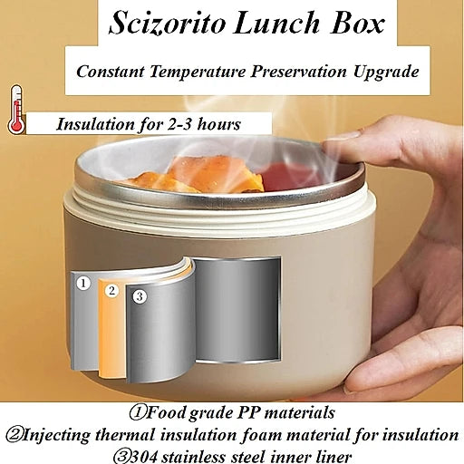 Vacuum Insulated 3 - Layer Stainless Steel Lunch Box - KT Bazar BD Shop